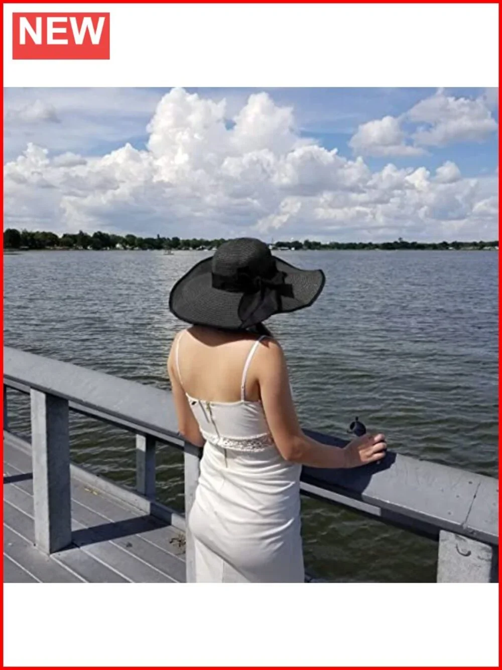 Wide Brim Foldable Straw Sun Hat UPF 50+ for Beach Vacation